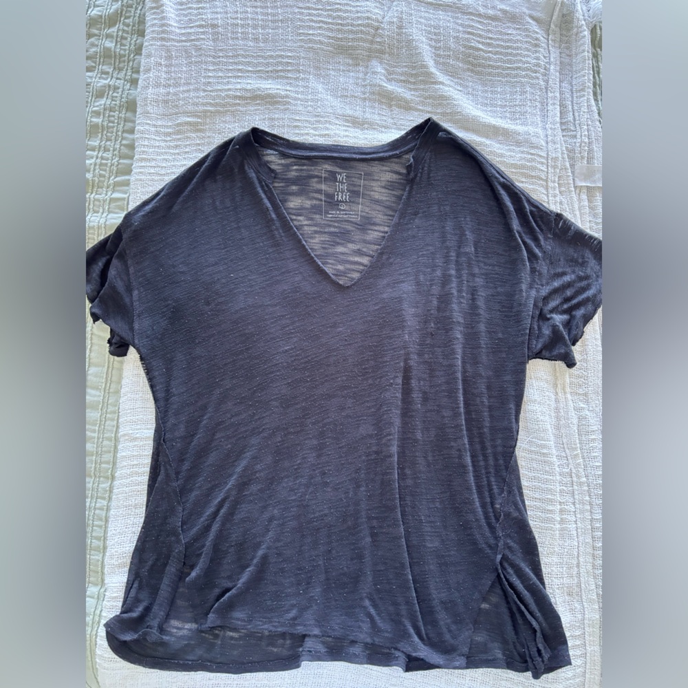 Women's Black V-Neck Top